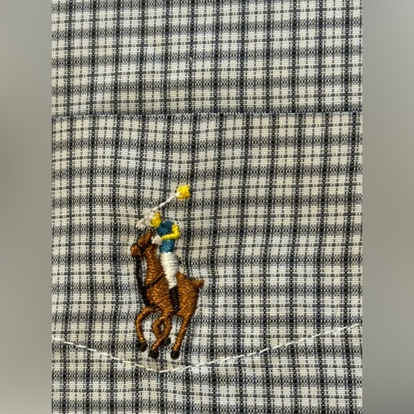 Ralph Lauren Men’s Blue and White Micro-Check Button-Down Shirt - Picture 4 of 8